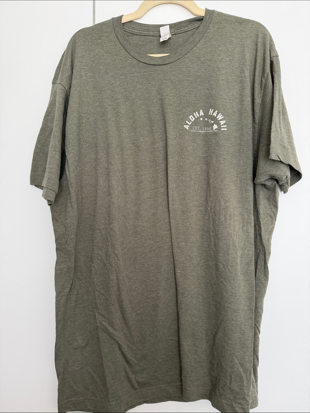 Aloha Hawaii Tropical Graphic Tee Olive Green Men’s XXL Hawaii Shirt